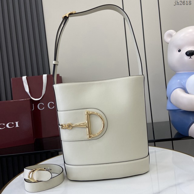 Gucci專櫃古馳2025春夏系列最新款水桶包手提單肩斜挎女包 jh2618型號：833660