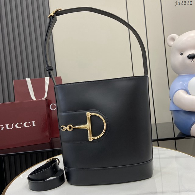 Gucci專櫃古馳2025春夏系列最新款水桶包手提單肩斜挎女包 jh2620型號：833660