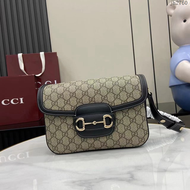 Gucci專櫃古馳最新款Horsebit 1955系列小號肩背包單肩斜挎女包 jh2760型號：815178