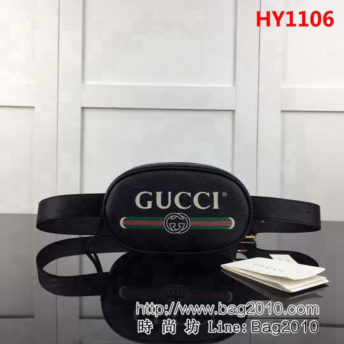 GUCCI古馳頂級原單 新款專櫃品質 實物實拍 476434印花 克色腰包 HY1106