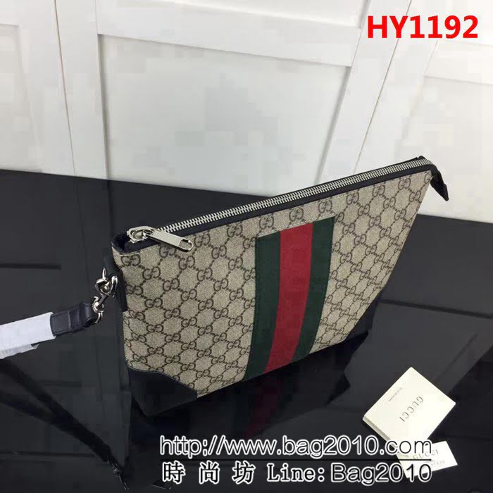 GUCCI古馳原單 新款專櫃品質原單貨實物實拍523603 啡pvc克皮手包 HY1192