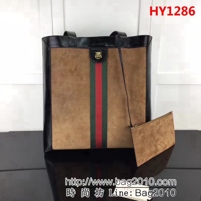 GUCCI古馳原單 新款專櫃品質原單貨實物實拍519335棕磨砂購物袋 HY1286