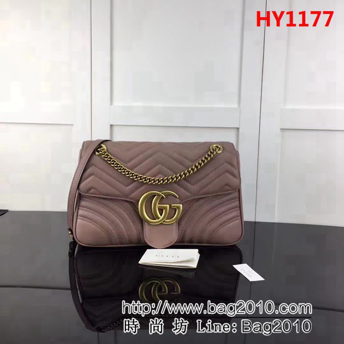 GUCCI古馳頂級原單 新款專櫃品質 實物實拍 443496 奶茶色鏈條包 HY1177