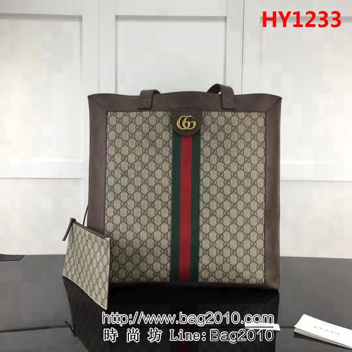 GUCCI古馳原單 新款專櫃品質原單貨實物實拍519335啡棕手提購物袋 HY1233