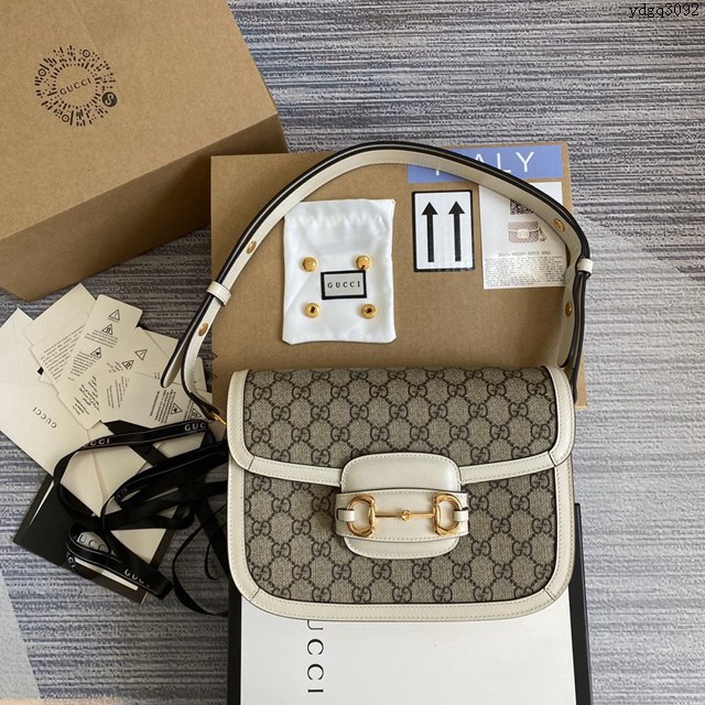 Gucci新款原廠皮女包 古馳1955Horsebit Bag Gucci經典馬銜扣單肩斜挎女包 602204  ydg3092