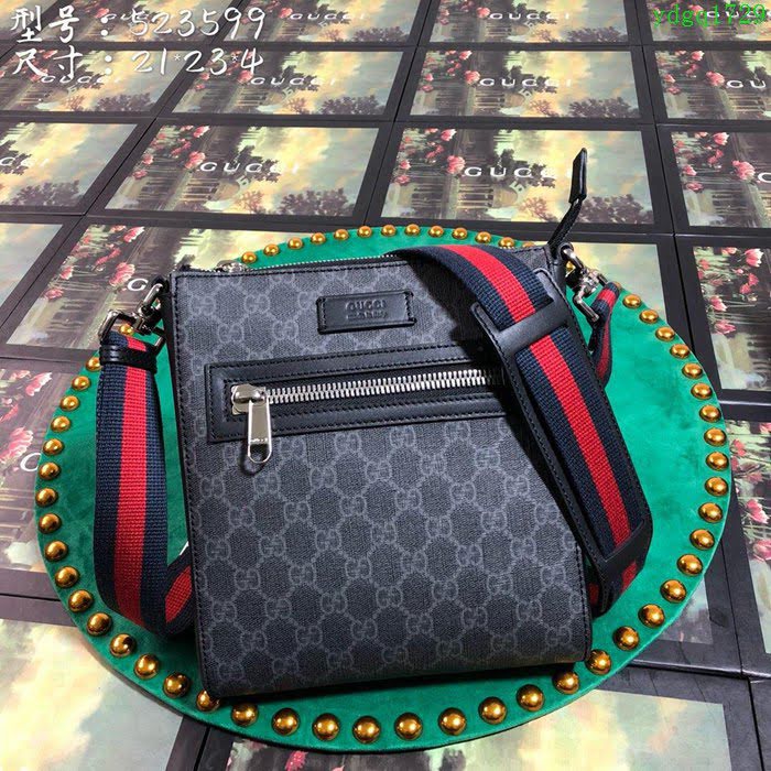 GUCCI 古馳男包 新款 523599 克pvc 小號 男士單肩包 Gucci斜挎包