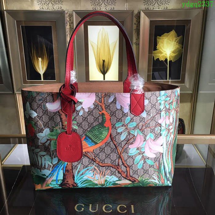 GUCCI 古馳女包 新款 412096 Supreme tote系列 女士手拎包 印花圖案單肩包手提包