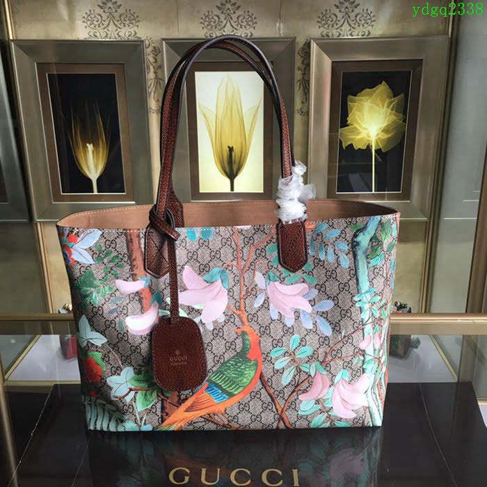 GUCCI 古馳女包 新款 412096 Supreme tote系列 女士手拎包 印花圖案單肩包手提包