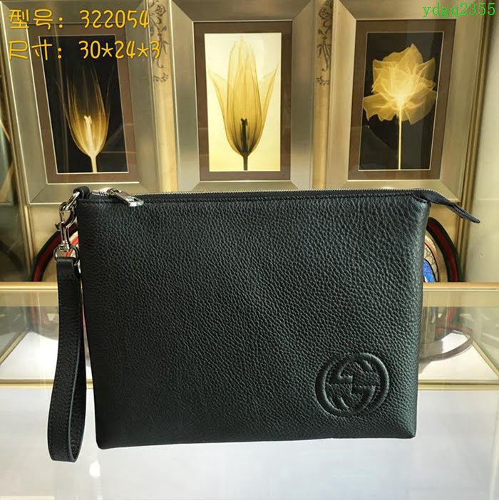 GUCCI 古馳手包 新款 322054 進口牛皮 Gucci男手拿包