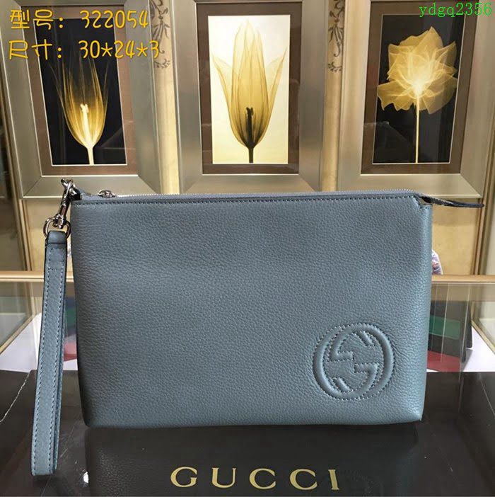 GUCCI 古馳手包 新款 322054 進口牛皮 Gucci男手拿包