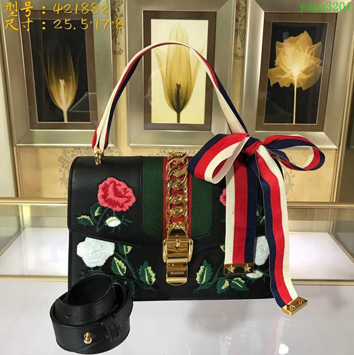 GUCCI古馳女包 新款 專櫃品質 421882 進口牛皮 原廠五金 Gucci手提包 古馳斜挎包  ydgq3201