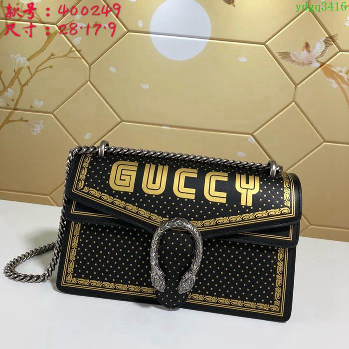 GUCCI古馳 2019新款 專櫃品質 400249 Gucci酒神鏈條肩背包 Gucci女包 白色  ydgq3416