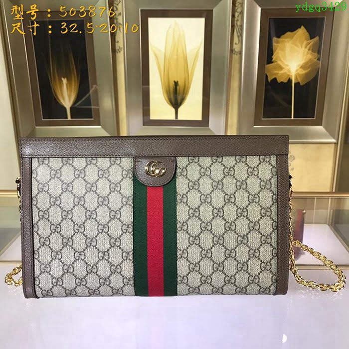 GUCCI古馳女包 新款 專櫃品質 503876 進口牛皮 鏈條肩帶 GUCCI斜跨包  ydgq3429