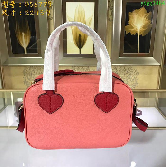 GUCCI古馳女包 新款 專櫃品質 456779 日本限定女包 GG拼色雙心 方形手提包 gucci斜挎包  ydgq3464