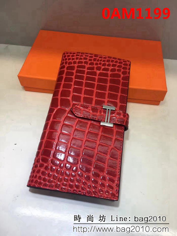 愛馬仕Hermès 鱷魚紋constance西服皮夾 0AM1199