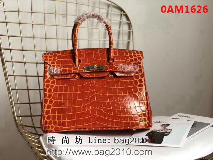 愛馬仕Hermes 鱷魚紋原版牛皮 鉑金包  0AM1626