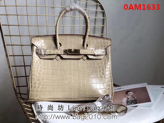 愛馬仕Hermes 鱷魚紋原版牛皮 鉑金包  0AM1633