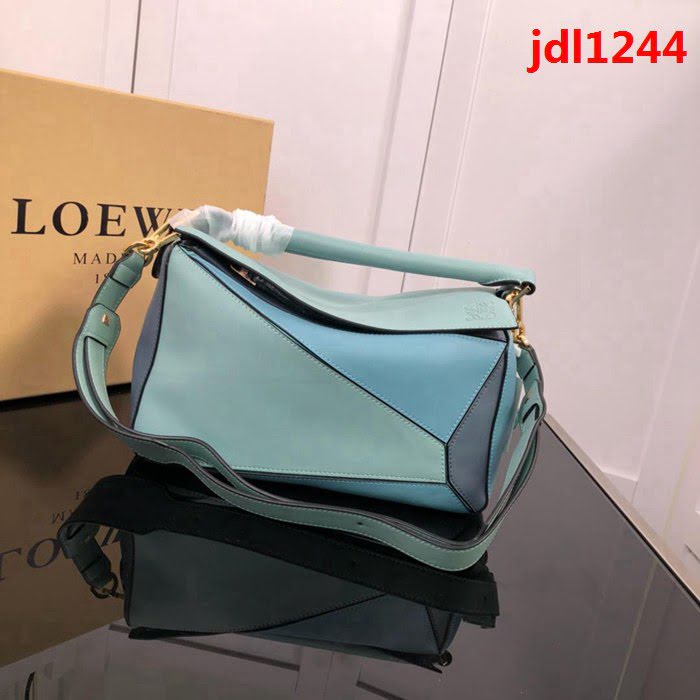 LOEWE羅意威 拼色熱銷款 puzzle bag 可折疊 牛皮手提肩背包 大小號 L0153  jdl1244