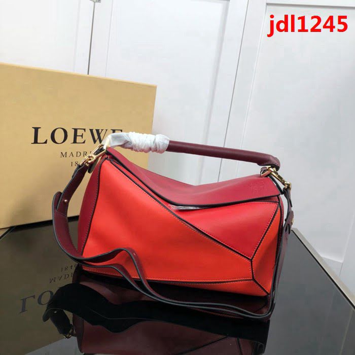 LOEWE羅意威 拼色熱銷款 puzzle bag 可折疊 牛皮手提肩背包 大小號 L0153  jdl1245