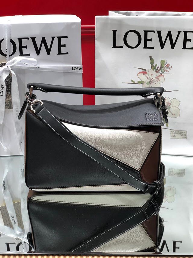 LOEWE經典爆款包包 羅意威Puzzle小號拼接手提斜挎包 10172  tcl1022