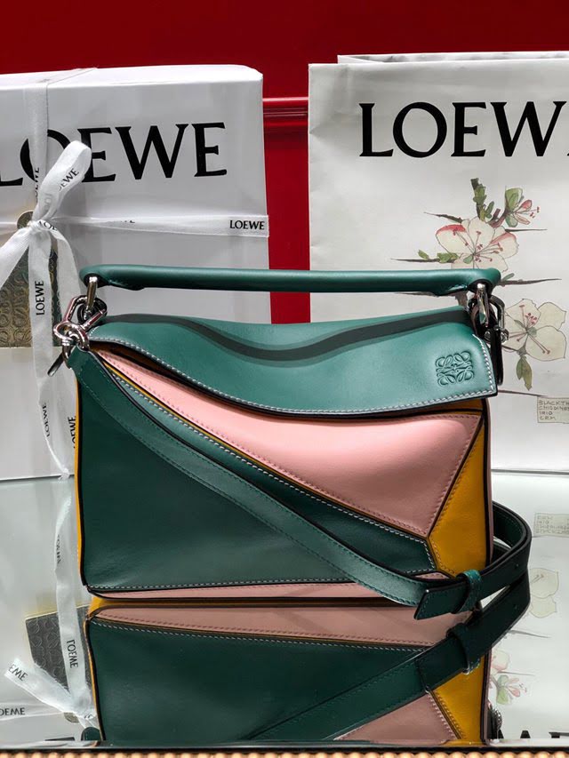 LOEWE經典爆款包包 羅意威Puzzle小號拼接手提斜挎包 10172  tcl1023