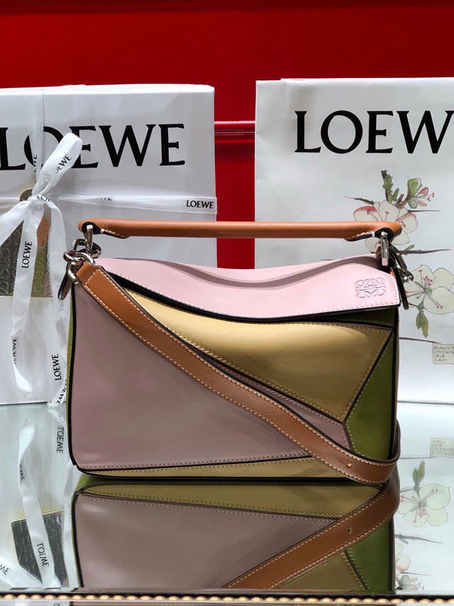 LOEWE經典爆款包包 羅意威Puzzle小號拼接手提斜挎包 10172  tcl1024