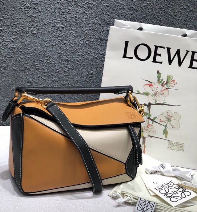 LOEWE經典爆款包包 羅意威小號Puzzle拼接手提斜挎包 10172  tcl1091