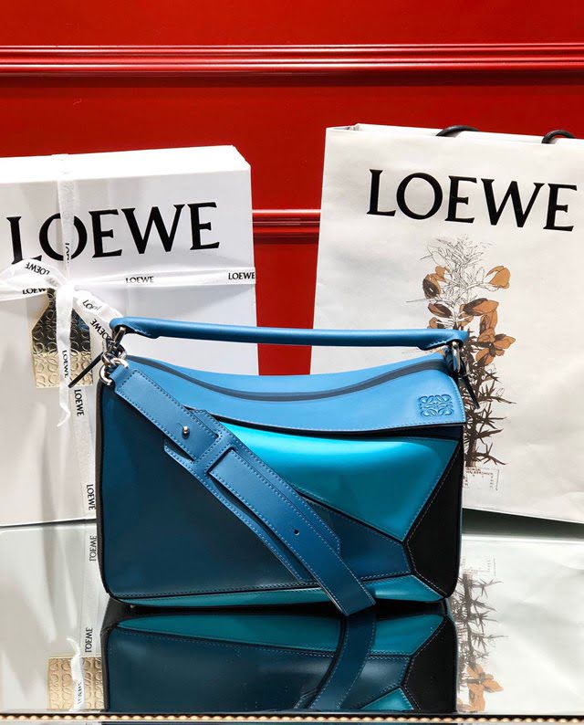 LOEWE經典爆款包包 羅意威中號Puzzle幾何拼接手提斜挎包 10171  tcl1133