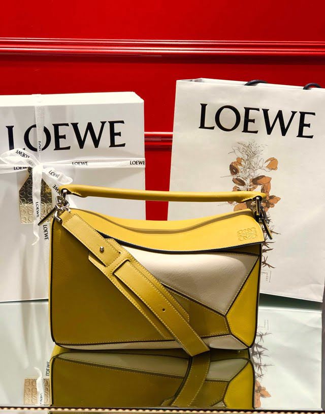 LOEWE經典爆款包包 羅意威中號Puzzle幾何拼接手提斜挎包 10171  tcl1134