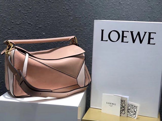 LOEWE經典爆款包包 羅意威中號Puzzle幾何拼接手提斜挎包 10171  tcl1144