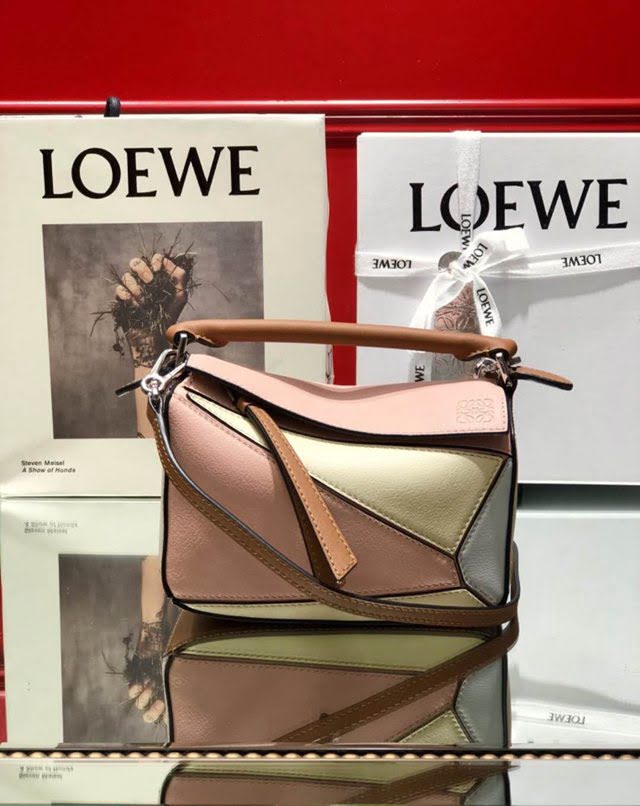 LOEWE爆款包包 羅意威迷你mini puzzle幾何拼接手提斜挎包 10173  tcl1158