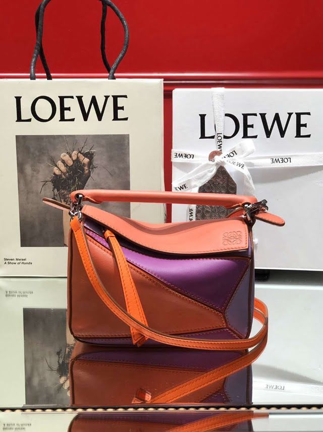 LOEWE爆款包包 羅意威迷你mini puzzle幾何拼接手提斜挎包 10173  tcl1162