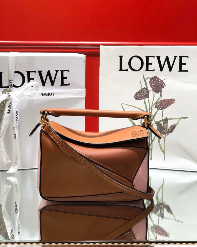 LOEWE爆款包包 羅意威迷你mini puzzle幾何拼接手提斜挎包 10173  tcl1163