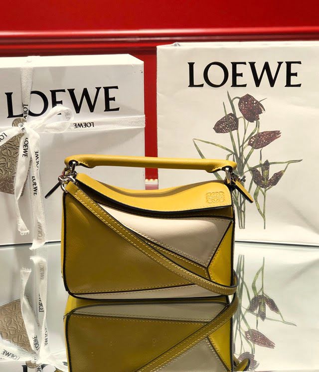 LOEWE爆款包包 羅意威迷你mini puzzle幾何拼接手提斜挎包 10173  tcl1164