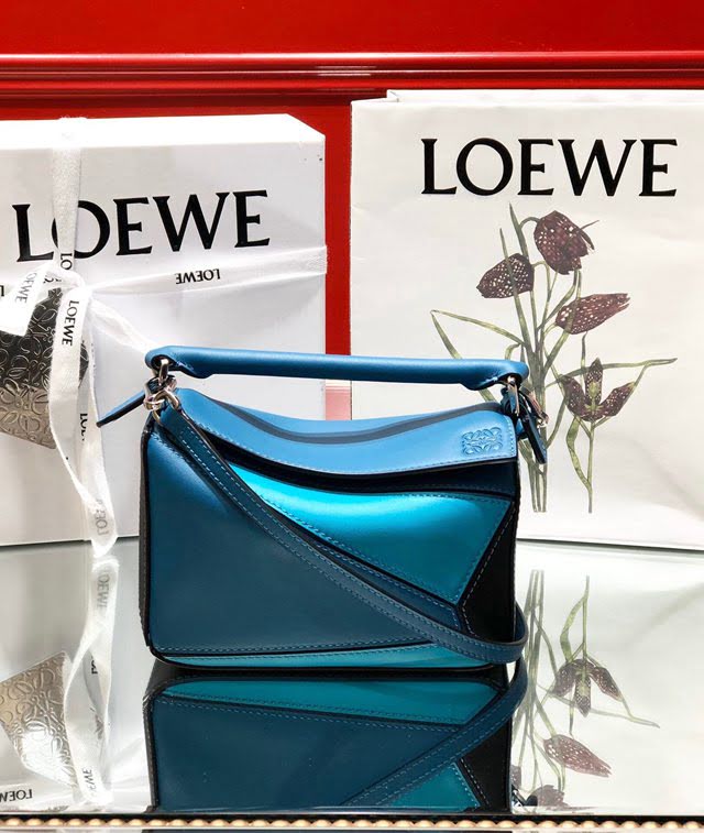 LOEWE爆款包包 羅意威迷你mini puzzle幾何拼接手提斜挎包 10173  tcl1165