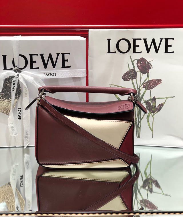 LOEWE爆款包包 羅意威迷你mini puzzle幾何拼接手提斜挎包 10173  tcl1166