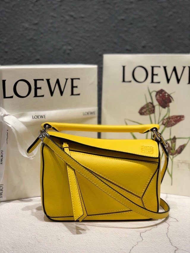 LOEWE爆款包包 羅意威迷你mini puzzle幾何拼接手提斜挎包 10173  tcl1173