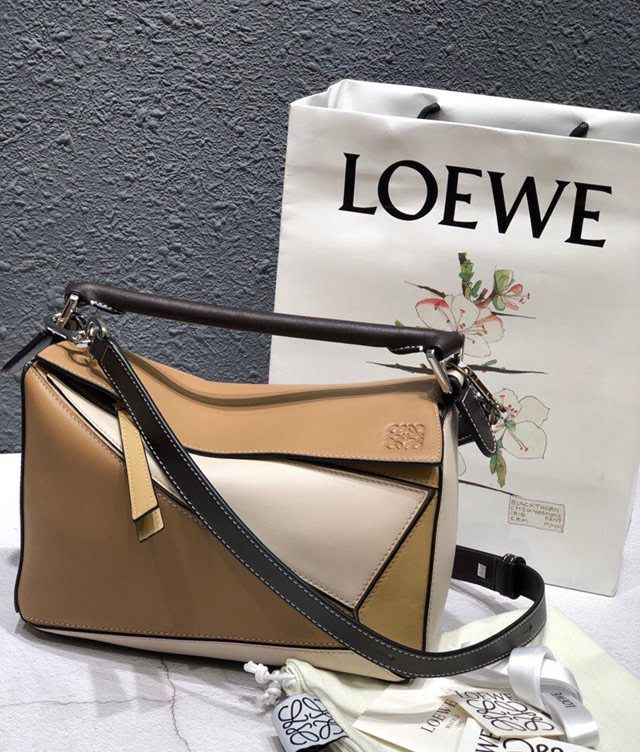 LOEWE經典爆款包包 羅意威小號Puzzle拼接手提斜挎包 10172  tcl1180