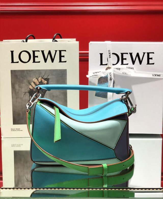 LOEWE經典爆款包包 羅意威小號Puzzle拼接手提斜挎包 10172  tcl1184