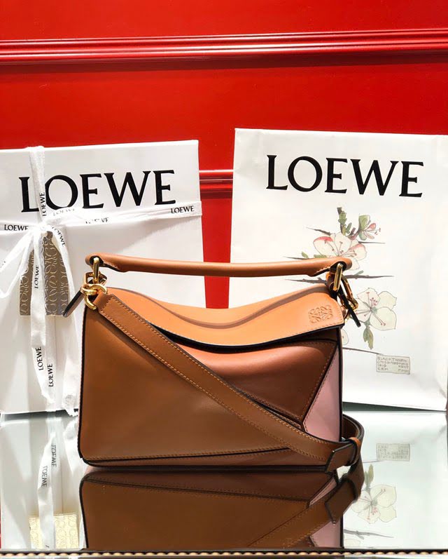 LOEWE經典爆款包包 羅意威小號Puzzle拼接手提斜挎包 10172  tcl1187