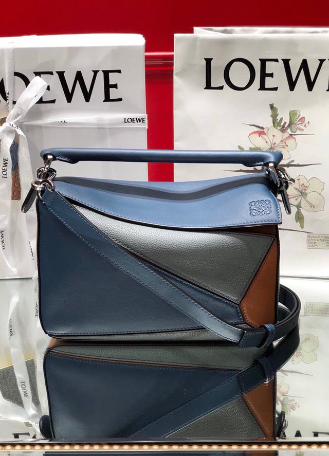 LOEWE經典爆款包包 羅意威小號Puzzle拼接手提斜挎包 10172  tcl1190