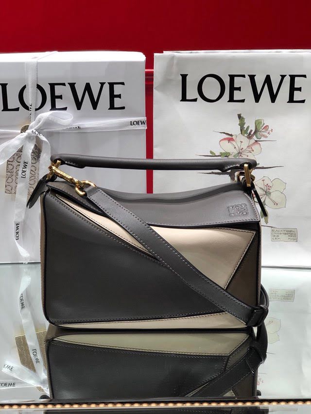 LOEWE經典爆款包包 羅意威小號Puzzle拼接手提斜挎包 10172  tcl1192