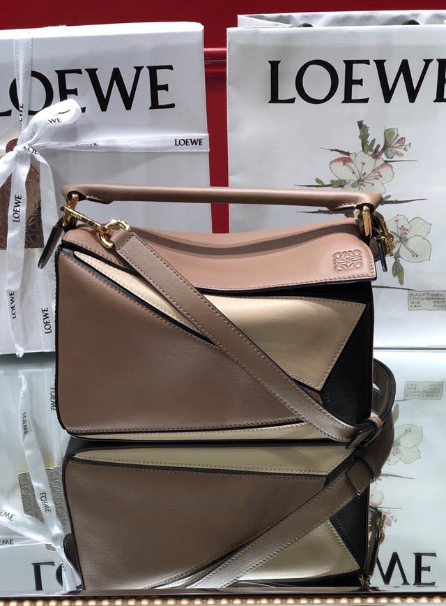 LOEWE經典爆款包包 羅意威小號Puzzle拼接手提斜挎包 10172  tcl1193