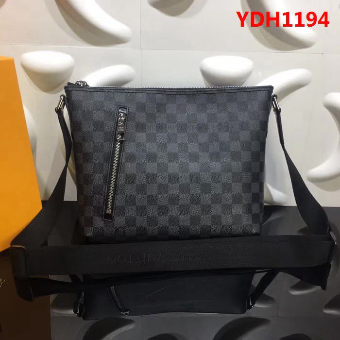 路易威登LV頂級原單N41211 Mick 小號手袋 Damier Graphite 帆布搭配黑色牛皮 YDH1194