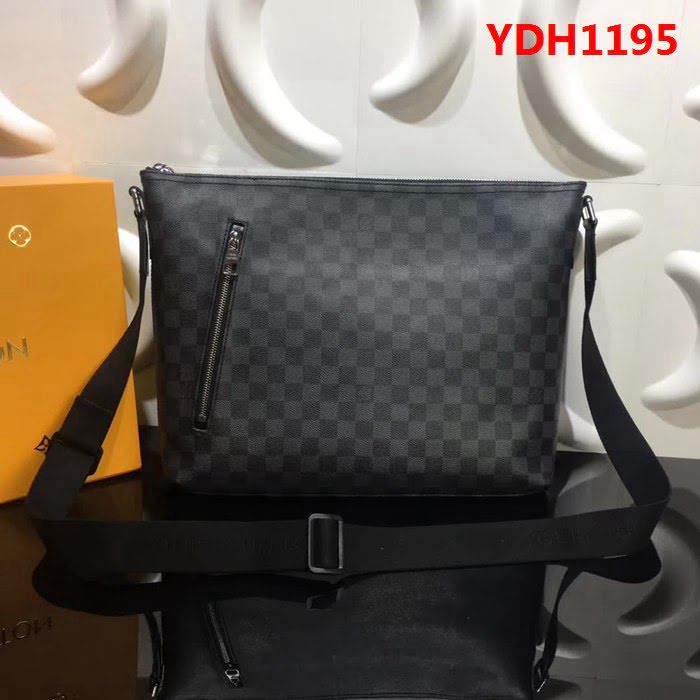 路易威登LV頂級原單N41106 Mick 中號手袋 Damier Graphite 帆布搭配黑色牛皮 YDH1195