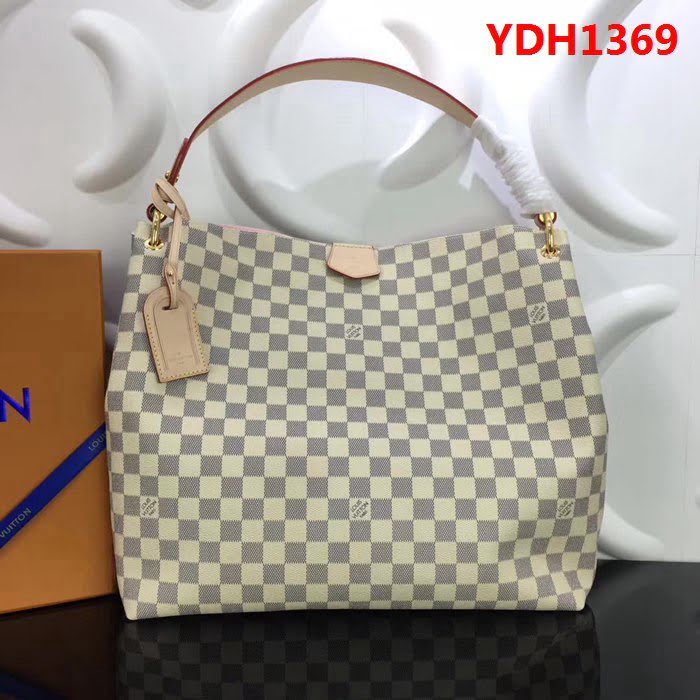 路易威登LV頂級原單 M43703 原廠monogram帆布白格購物包 YDH1369