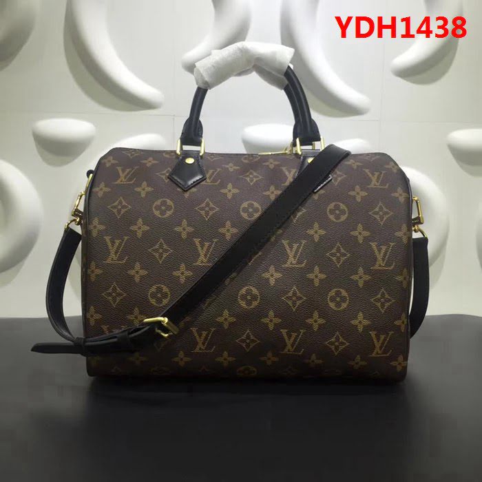 路易威登LV頂級原單 M41113黑Speedy25旅行包正品複製 24K金頂級鎖 YDH1438