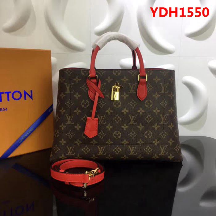 路易威登LV頂級原單 M43550紅色TOTE FLEUR 多功能商務手袋 YDH1550