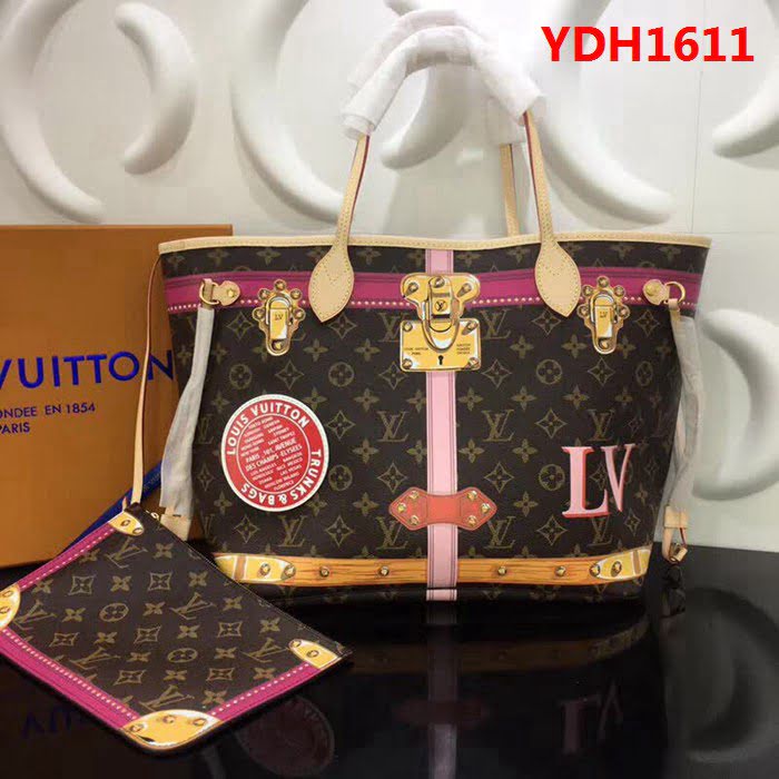 路易威登LV頂級原單 M41390 NEVERFULL 中號手袋LV掛鎖絲印圖案 YDH1611