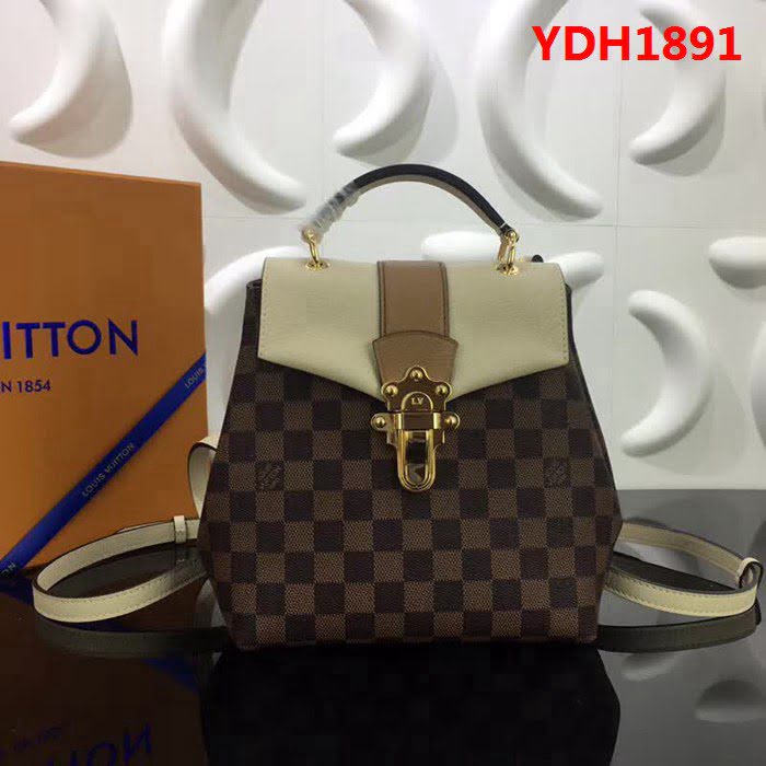 路易威登LV頂級原單CLAPTON 雙肩包N42262 Damier Ebene格紋帆布 YDH1891